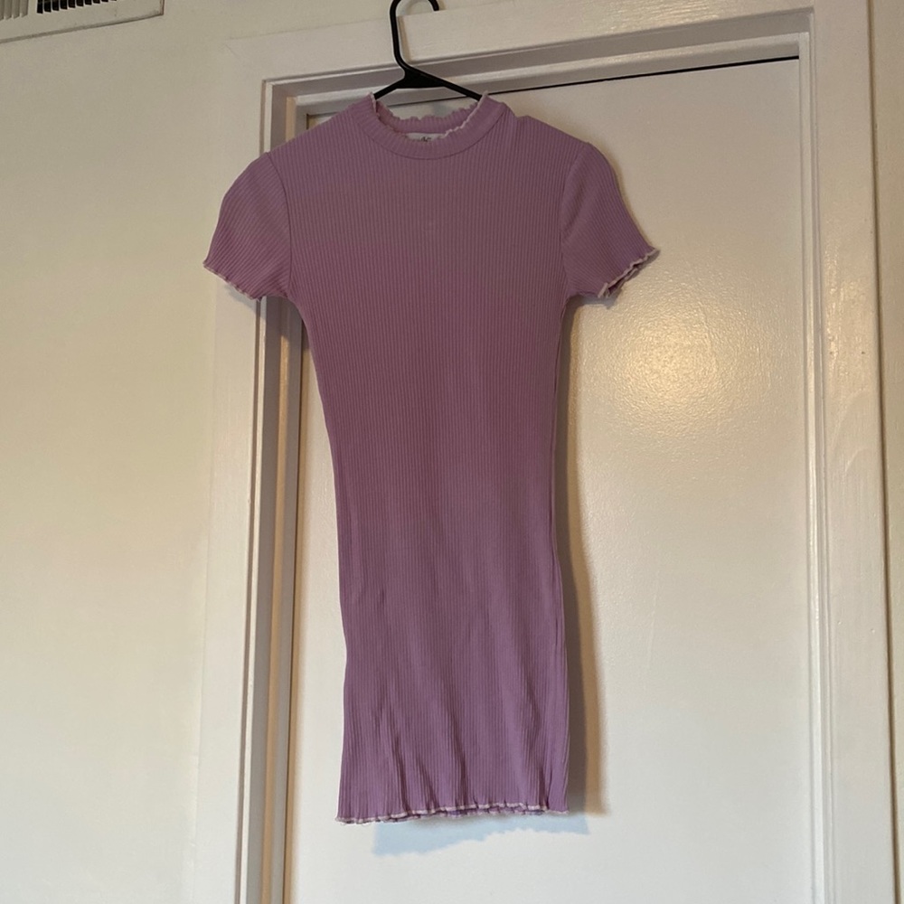 Purple ribbed dress